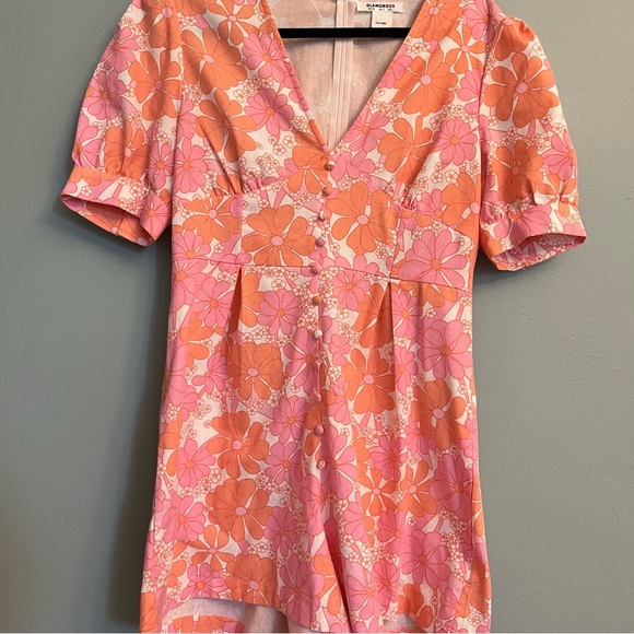 60s Print Floral Romper - Picture 2 of 6
